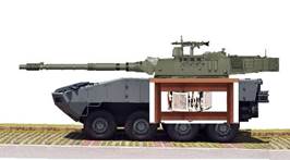 SG Tank Destroyer 120mm  - Turret Gun are installed with the help of an Turret Cube Steel Structure bolted to the bottom plate of the ICV chassis.